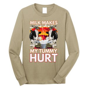 Milk Makes My Tummy Hurt Funny Sarcasm Oddly Specific Meme Long Sleeve Shirt