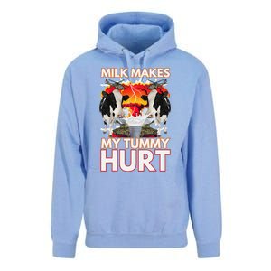 Milk Makes My Tummy Hurt Funny Sarcasm Oddly Specific Meme Unisex Surf Hoodie