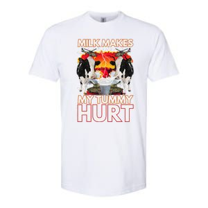 Milk Makes My Tummy Hurt Funny Sarcasm Oddly Specific Meme Softstyle CVC T-Shirt