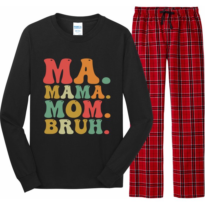 Ma Mama Mom Bruh Retro Long Sleeve Pajama Set