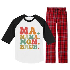 Ma Mama Mom Bruh Retro Raglan Sleeve Pajama Set