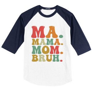 Ma Mama Mom Bruh Retro Baseball Sleeve Shirt