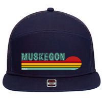 Muskegon Michigan 7 Panel Mesh Trucker Snapback Hat