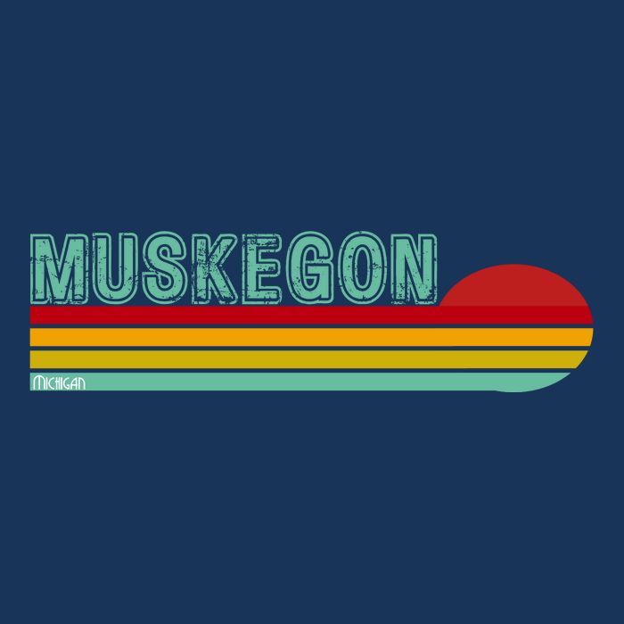 Muskegon Michigan 7 Panel Mesh Trucker Snapback Hat