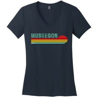 Muskegon Michigan Women's V-Neck T-Shirt