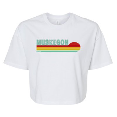 Muskegon Michigan Bella+Canvas Jersey Crop Tee