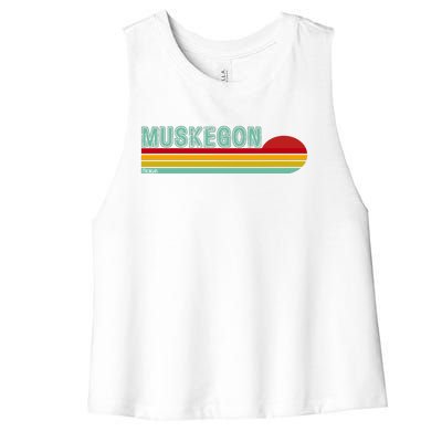 Muskegon Michigan Women's Racerback Cropped Tank