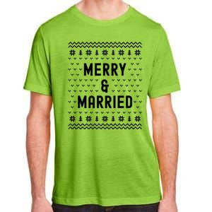 Merry & Married Matching Couples First Christmas As Mr & Mrs Adult ChromaSoft Performance T-Shirt