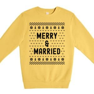 Merry & Married Matching Couples First Christmas As Mr & Mrs Premium Crewneck Sweatshirt