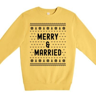 Merry & Married Matching Couples First Christmas As Mr & Mrs Premium Crewneck Sweatshirt