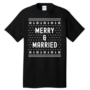 Merry & Married Matching Couples First Christmas As Mr & Mrs Tall T-Shirt