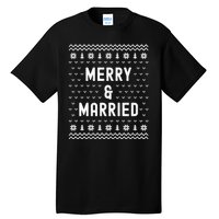 Merry & Married Matching Couples First Christmas As Mr & Mrs Tall T-Shirt