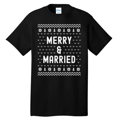 Merry & Married Matching Couples First Christmas As Mr & Mrs Tall T-Shirt