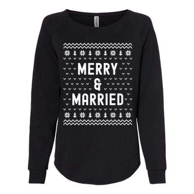 Merry & Married Matching Couples First Christmas As Mr & Mrs Womens California Wash Sweatshirt