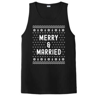 Merry & Married Matching Couples First Christmas As Mr & Mrs PosiCharge Competitor Tank