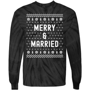 Merry & Married Matching Couples First Christmas As Mr & Mrs Tie-Dye Long Sleeve Shirt