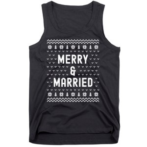 Merry & Married Matching Couples First Christmas As Mr & Mrs Tank Top