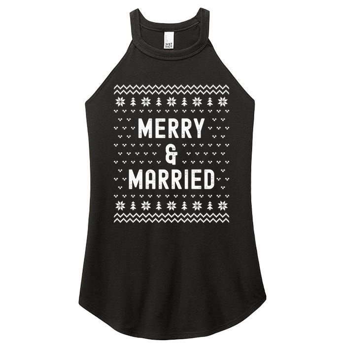 Merry & Married Matching Couples First Christmas As Mr & Mrs Women's Perfect Tri Rocker Tank