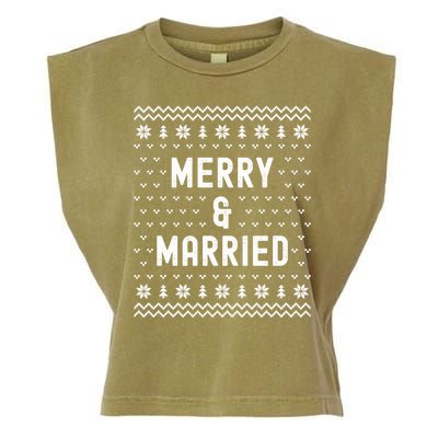 Merry & Married Matching Couples First Christmas As Mr & Mrs Garment-Dyed Women's Muscle Tee