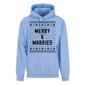 Merry & Married Matching Couples First Christmas As Mr & Mrs Unisex Surf Hoodie