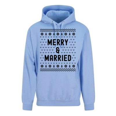 Merry & Married Matching Couples First Christmas As Mr & Mrs Unisex Surf Hoodie