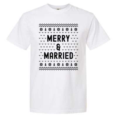 Merry & Married Matching Couples First Christmas As Mr & Mrs Garment-Dyed Heavyweight T-Shirt