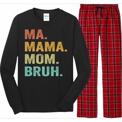 Ma Mama Mom Bruh Vintage Retro Long Sleeve Pajama Set