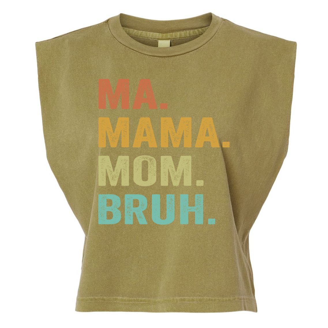 Ma Mama Mom Bruh Vintage Retro Garment-Dyed Women's Muscle Tee