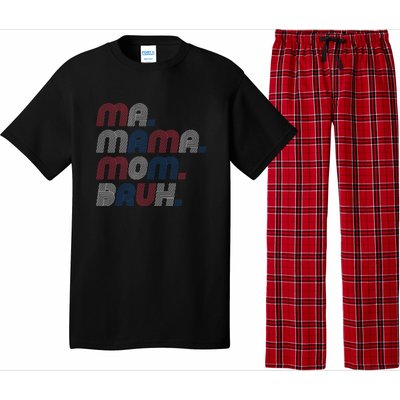 Ma Mama Mom Bruh American Flag Red White Blue Pajama Set