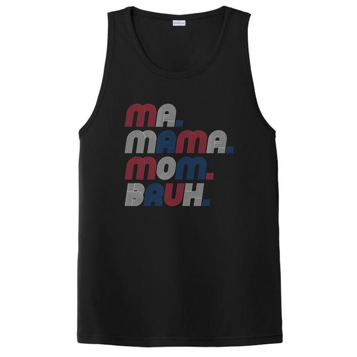 Ma Mama Mom Bruh American Flag Red White Blue PosiCharge Competitor Tank