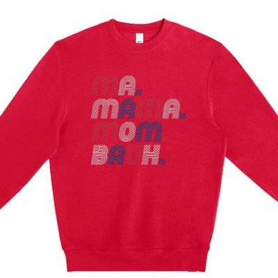 Ma Mama Mom Bruh American Flag Red White Blue Premium Crewneck Sweatshirt