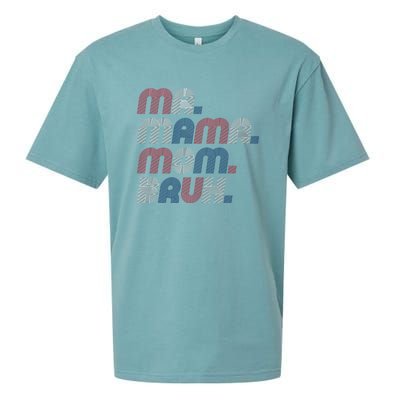 Ma Mama Mom Bruh American Flag Red White Blue Sueded Cloud Jersey T-Shirt