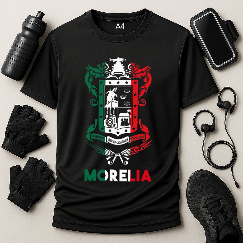 Morelia Michoacan Mexico Escudo Y Lema Arte Emblem Merch Cooling Performance Crew T-Shirt
