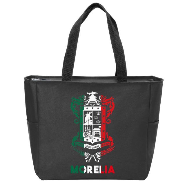 Morelia Michoacan Mexico Escudo Y Lema Arte Emblem Merch Zip Tote Bag