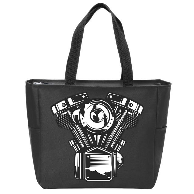 Motorcycle Motor Zip Tote Bag