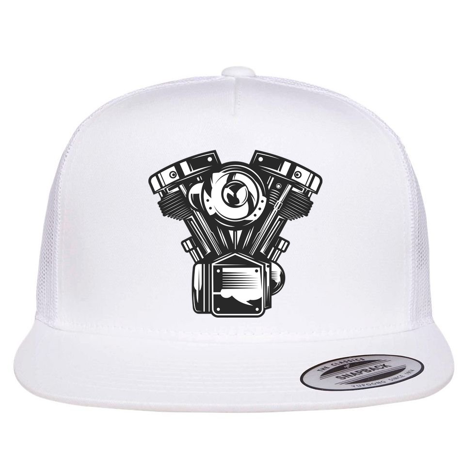 Motorcycle Motor Flat Bill Trucker Hat