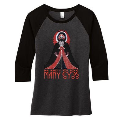 Manyeyesmusic Mystic Man Women's Tri-Blend 3/4-Sleeve Raglan Shirt