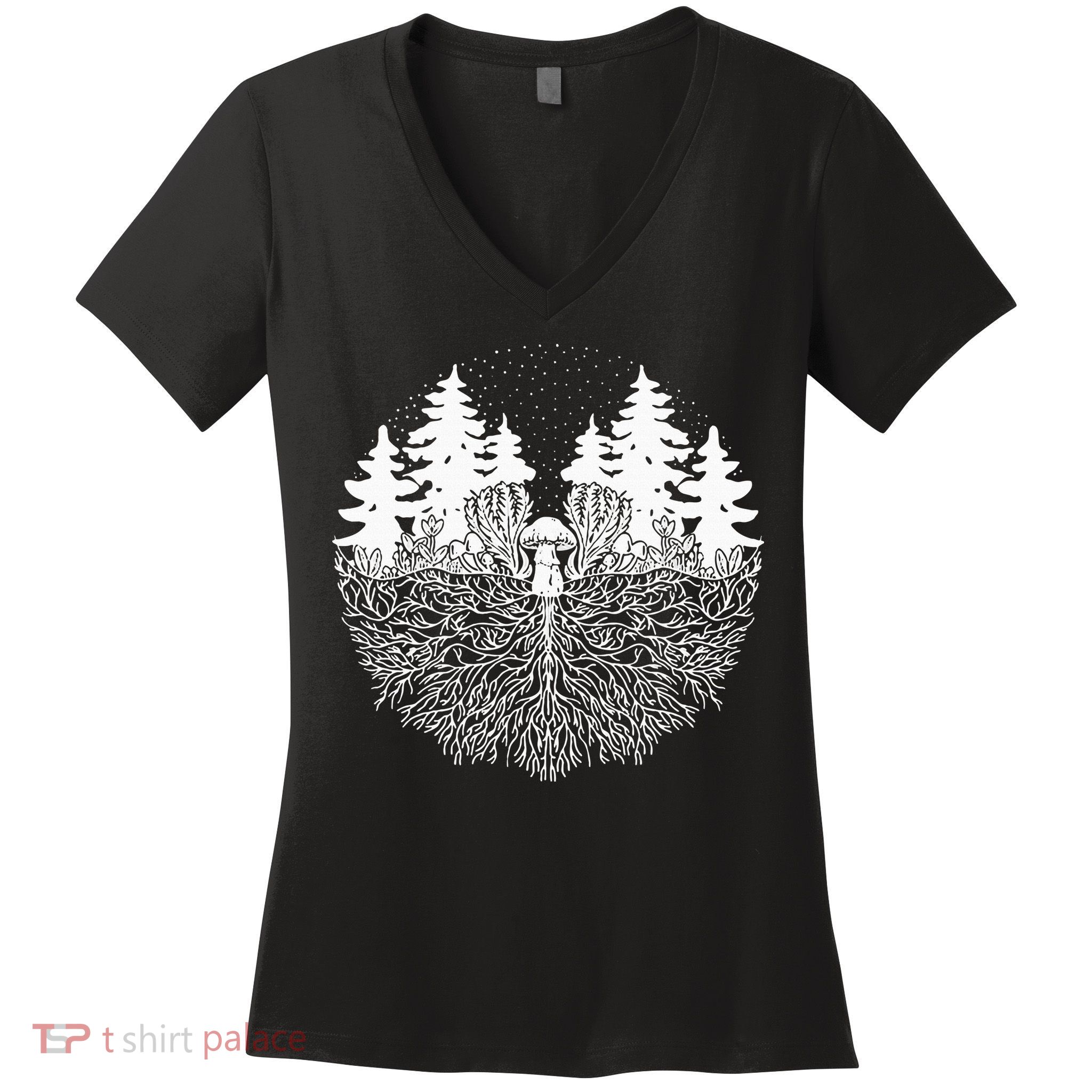 Mycelium Mushroom Women's V-Neck T-Shirt