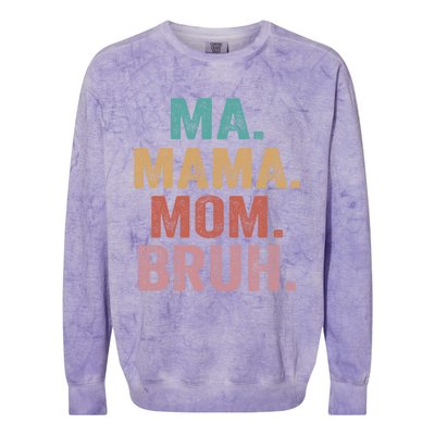 Ma Mama Mom Bruh Vintage Retro Colorblast Crewneck Sweatshirt