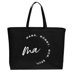 Mama Mommy Mom Bruh Family Matching Cotton Canvas Jumbo Tote