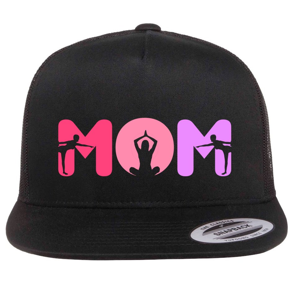 Mom Mother Meditation Wellness Yoga Gift Flat Bill Trucker Hat