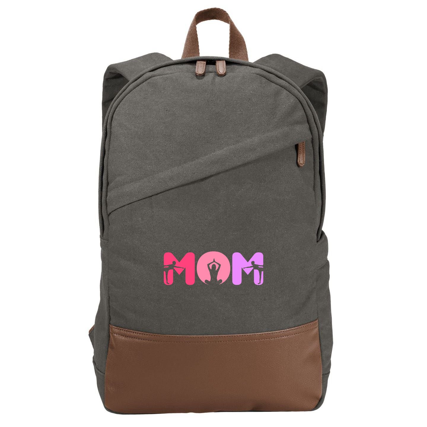 Mom Mother Meditation Wellness Yoga Gift Cotton Canvas Backpack