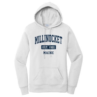 Millinocket Maine Me Vintage Sports Established Women's Pullover Hoodie