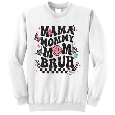 Mama Mommy Mom Bruh Mothers Day Groovy Vintage Funny Mother Sweatshirt