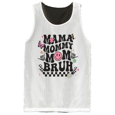 Mama Mommy Mom Bruh Mothers Day Groovy Vintage Funny Mother Mesh Reversible Basketball Jersey Tank