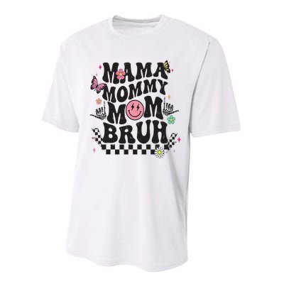 Mama Mommy Mom Bruh Mothers Day Groovy Vintage Funny Mother Performance Sprint T-Shirt