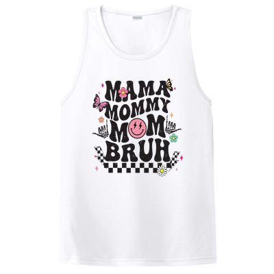 Mama Mommy Mom Bruh Mothers Day Groovy Vintage Funny Mother PosiCharge Competitor Tank