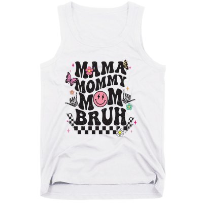 Mama Mommy Mom Bruh Mothers Day Groovy Vintage Funny Mother Tank Top