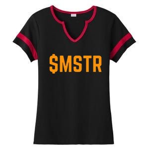 Microstrategy $Mstr Michael Saylor Bitcoin Ladies Halftime Notch Neck Tee