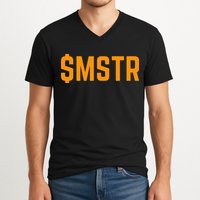 Microstrategy $Mstr Michael Saylor Bitcoin V-Neck T-Shirt